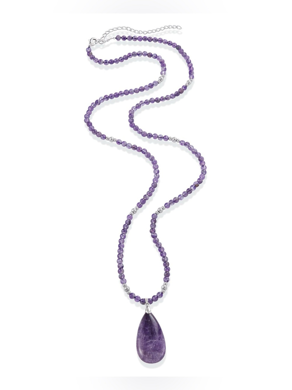 NWOT! Genuine Amethyst and Hematite Long Necklace, 30”-34”